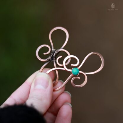 Barrette à cheveux infini celtique en cuivre – Image 2