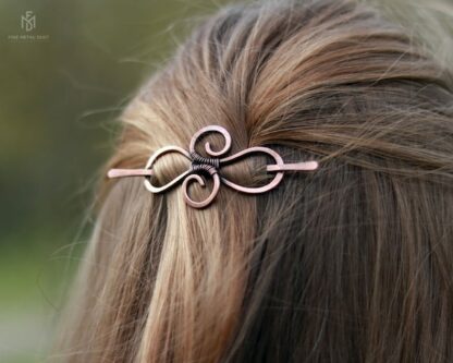 Barrette à cheveux infini celtique en cuivre – Image 4