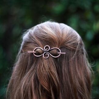 Barrette à cheveux infini celtique en cuivre