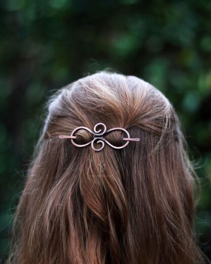 Barrette à cheveux infini celtique en cuivre