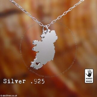 Collier avec carte de l'Irlande fait main - Argent sterling