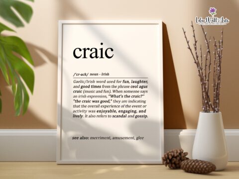 Définition Craic Irlandais - Affiche imprimable