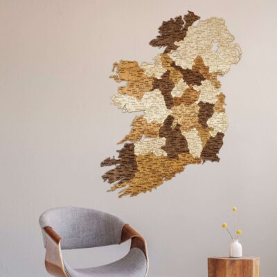 Carte de l'Irlande en bois