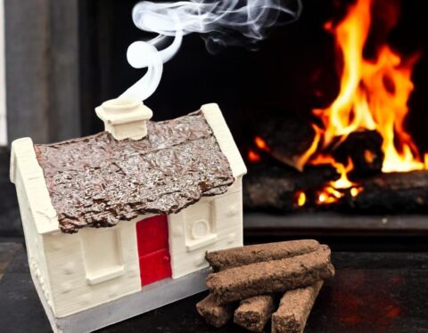 Maison pour encens à base de tourbe irlandaise